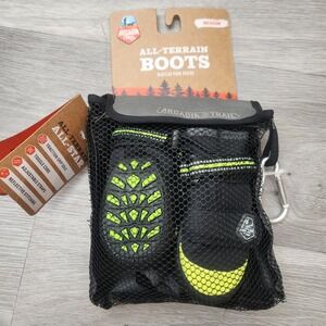 Arcadia Trail All-Terrain Dog Boots Medium Black Yellow Reflective 4pk with Bag